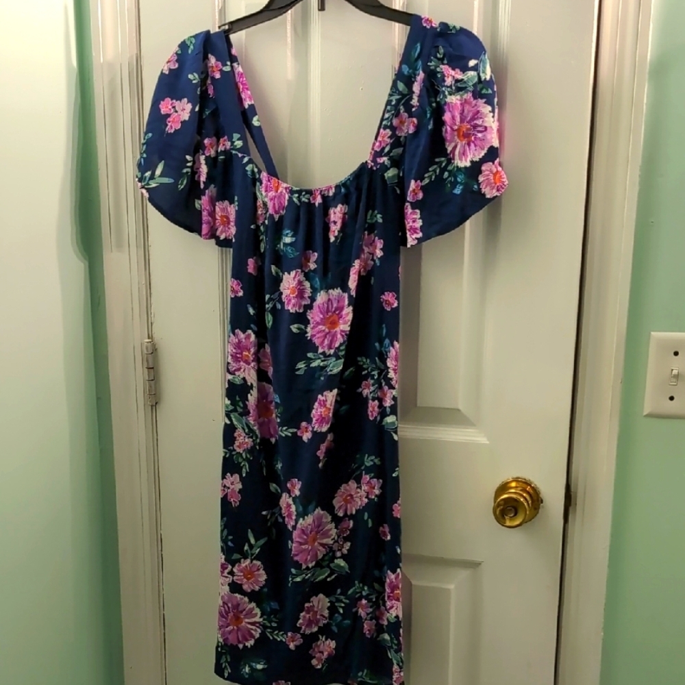 ANDREE BY UNIT Blue Floral Midi Dress